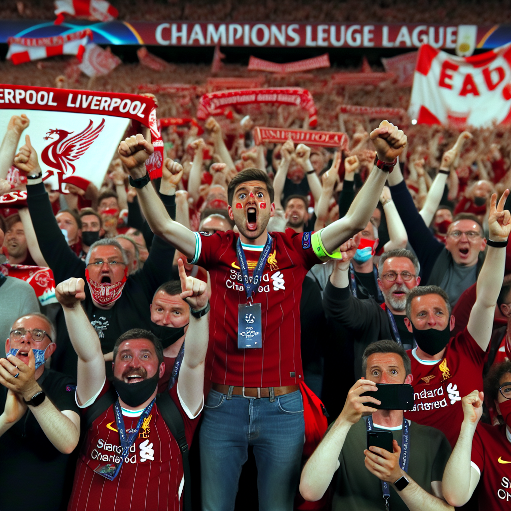 Liverpool Fans im Stadion während des UEFA Champions League Finales