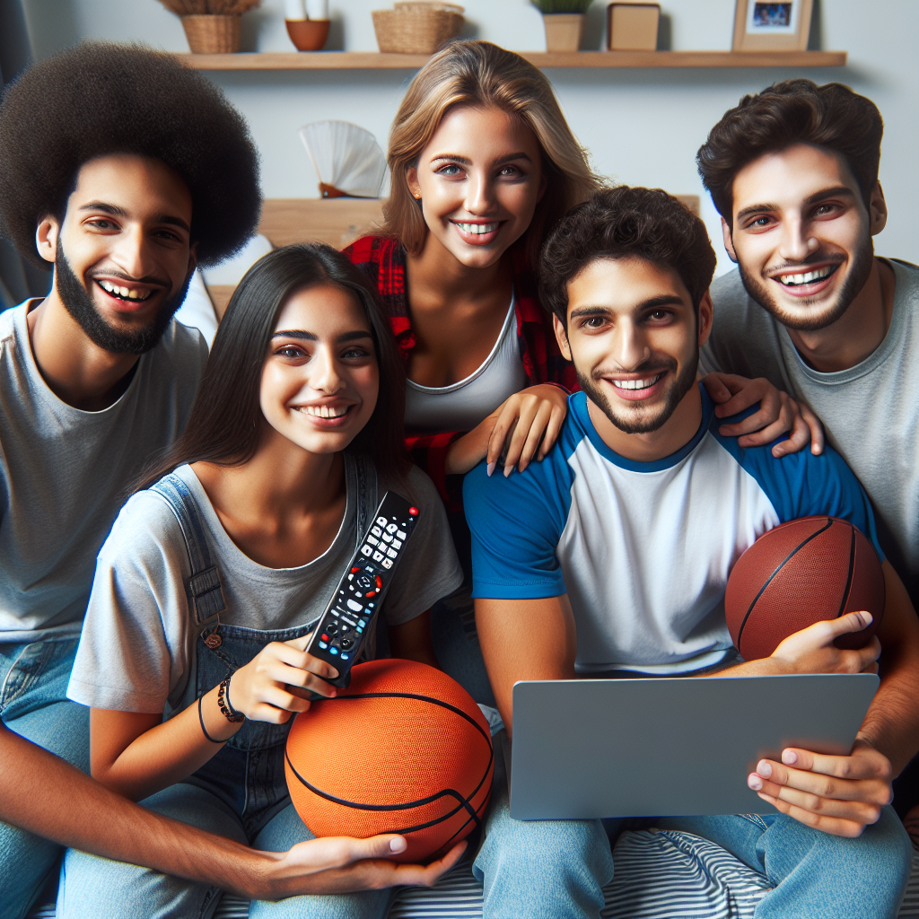 Studierende, die IPTV auf einem Laptop genießen